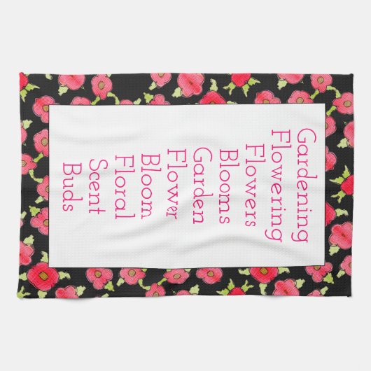 Zwart en Roze Theedoek (Horizontaal)