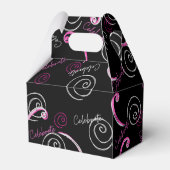 Zwart en Roze tiener verjaardagsfeest gunst dozen Bedankdoosjes (Achterkant)