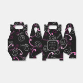 Zwart en Roze tiener verjaardagsfeest gunst dozen Bedankdoosjes (Uitgevouwen)