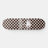 Zwart en roze verloop geruit persoonlijk skateboard (Horizontaal)