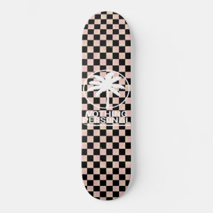 Zwart en roze verloop geruit persoonlijk skateboard