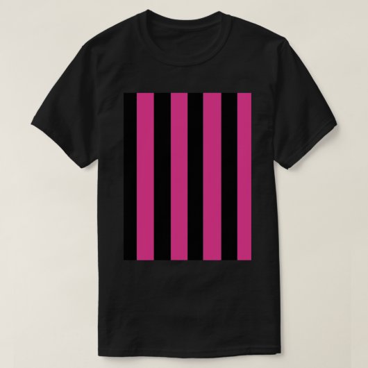 Zwart en roze verticaal Striped design T-shirt (Design voorkant)