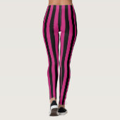 Zwart en roze verticale streeppatroon leggings (Achterkant)