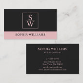 Zwart en roze visitekaartje (Voorkant / Achterkant)