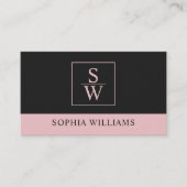 Zwart en roze visitekaartje (Voorkant)