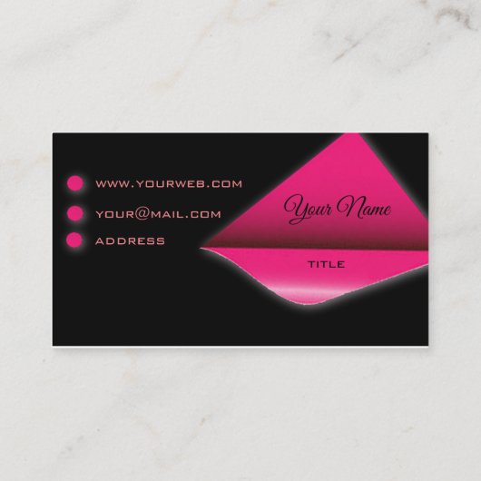 Zwart en roze visitekaartje (Achterkant)