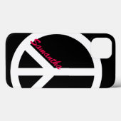 Zwart en roze vredesbord Case-Mate iPhone case (Achterkant (horizontaal))