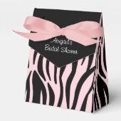 Zwart en Roze Zebra Print Vrijgezellenfeest Bedankdoosjes (Voorkant Zijde)