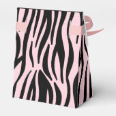 Zwart en Roze Zebra Print Vrijgezellenfeest Bedankdoosjes (Achterkant)