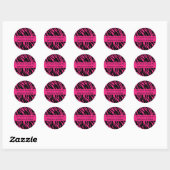 Zwart en Roze Zebra Stripe Sticker (Vel)