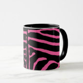 Zwart en roze zebraprint mok (Voorkant rechts)