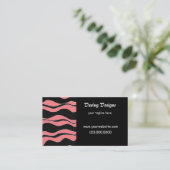 Zwart en roze zebraprint visitekaartje (Staand voorkant)