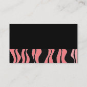 Zwart en roze zebraprint visitekaartje (Achterkant)