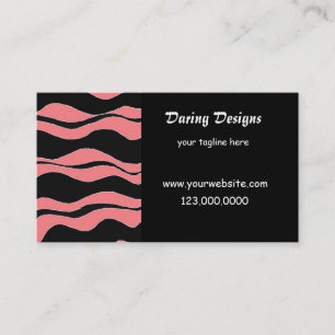 Zwart en roze zebraprint visitekaartje