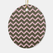 Zwart en roze zigzagpatroon keramisch ornament (Links)