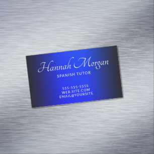 Zwart en saffierblauw Elegant Ombre Magnetisch Visitekaartje