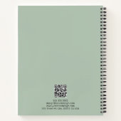 Zwart en Sage Groen Eenvoudig Interieurontwerp Log Notitieboek (Achterkant)