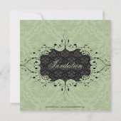 Zwart en Sage-groen elegant Vrijgezellenfeest uitn Kaart (Achterkant)