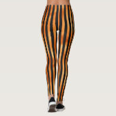 Zwart en schuin koper Sinaasappel gestreept Leggings (Achterkant)