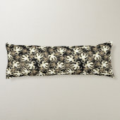 Zwart en sepia Herhalend Motief | Octopuspatroon Lichaamskussen (Achterkant)