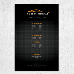 Zwart en Sinaasappel Auto Detailing, Auto Repair Flyer