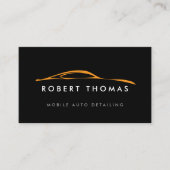 Zwart en Sinaasappel Auto Detailing QR Code Visitekaartje (Voorkant)
