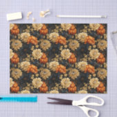 Zwart en Sinaasappel Bloemen Tissuepapier (Craft)