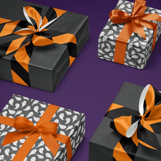 Zwart en Sinaasappel brede streep Satijnen Lint