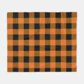 Zwart en Sinaasappel Buffalo Plaid Herfst Herfst Fleece Deken (Voorkant (Horizontaal))