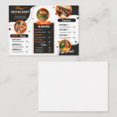 Zwart en Sinaasappel Elegant Restaurant Menu Sjabl (Voorkant / Achterkant)