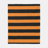 Zwart en Sinaasappel Gestreepte Herfst Geïnspireer Fleece Deken (Voorkant)