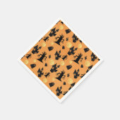 Zwart en Sinaasappel Haunted House Halloween Party Servet (Hoek)