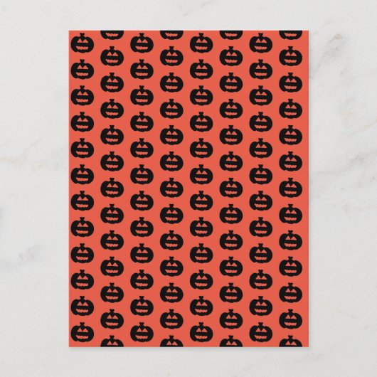 Zwart en Sinaasappel Jack-o-lantaarn Print Briefkaart (Voorkant)