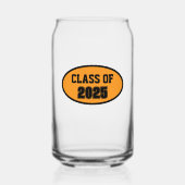 Zwart en Sinaasappel kleuren schooljaar Blikvorm Glas (Voorkant)