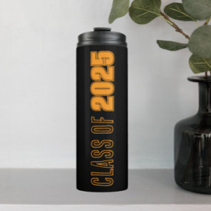 Zwart en Sinaasappel kleuren schooljaar Thermosbeker