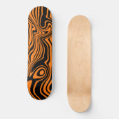 Zwart en Sinaasappel kleuren skateboard (Voorkant)