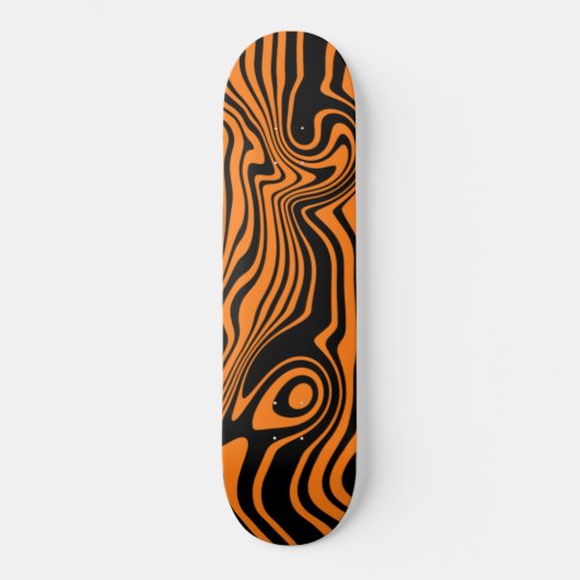 Zwart en Sinaasappel kleuren skateboard (Voorkant)