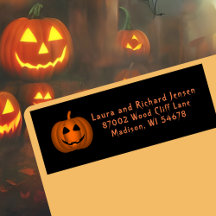 Zwart en Sinaasappel Lachende Halloween Pompoen