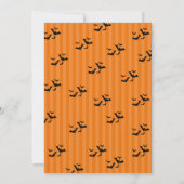 Zwart en Sinaasappel Modern Haunted House Hallowee Kaart (Achterkant)