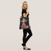 Zwart en Sinaasappel - Original Whimsy Girl Tote Bag (Op model)