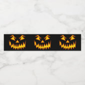 Zwart en Sinaasappel Scary Pumpkin Halloween Waterfles Etiket (Enkel label)