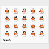 Zwart en Sinaasappel Uil Sticker (Vel)