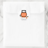 Zwart en Sinaasappel Uil Sticker (Tas)