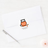 Zwart en Sinaasappel Uil Sticker (Envelop)