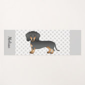 Zwart en smaakvol tapijt Dachshund Dog & Name Yogamat (Voorkant (horizontaal))