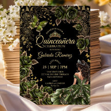 Zwart en smaragdgroen Quinceañera gouden tiara 