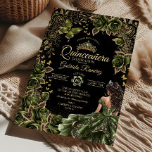 Zwart en smaragdgroene gouden tiara Quinceañera