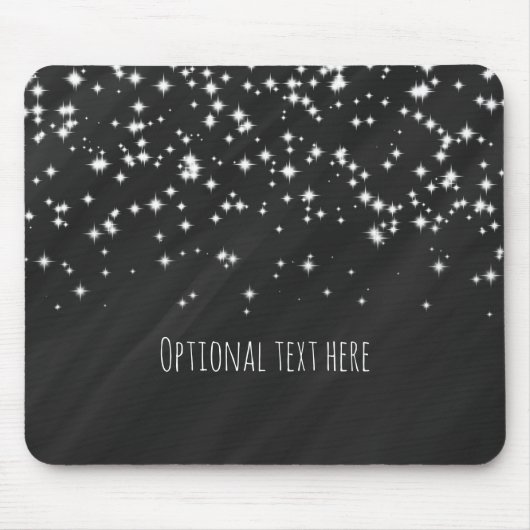 Zwart en sparkle Stars Elegant Glamor Muismat (Voorkant)