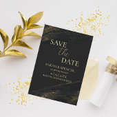 Zwart en Sparkly Gold Sla de datum op Save The Date
