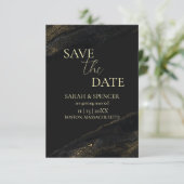 Zwart en Sparkly Gold Sla de datum op Save The Date (Staand voorkant)